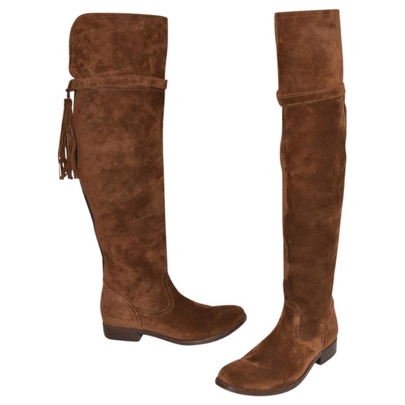 Frye/ Brown Suede Molly Over The Knee Boots - Picture 2 of 7